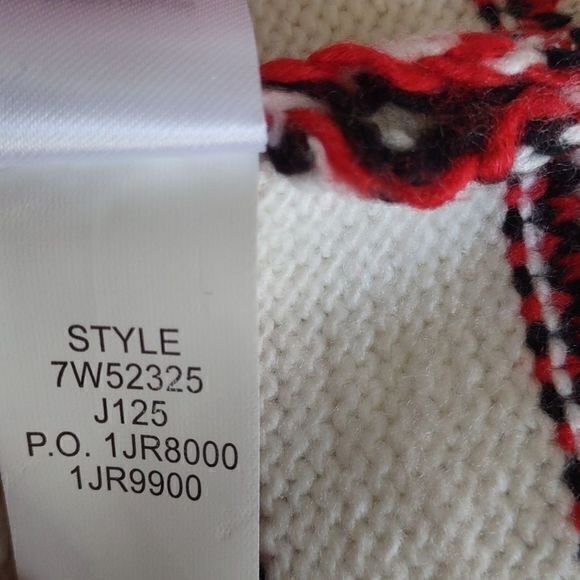 Lucky Brand White Knit Textured Stripe Crew Neck Sweater‎ Sz S - Picture 11 of 11